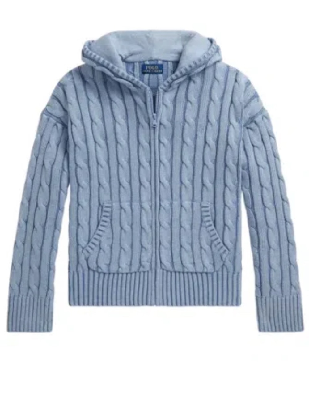 Ralph Lauren Cable Cotton Hooded Full-Zip Sweater (Size: 3T)